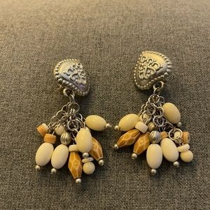 Heart and beads clip ons